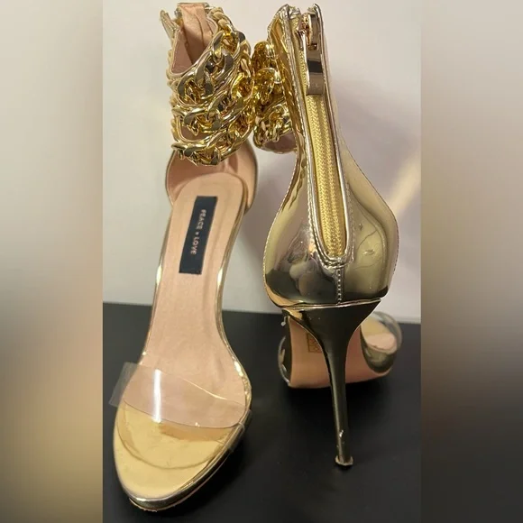 Missguided gold high heels, Size US 6 , UK 3 - Picture 2 of 3